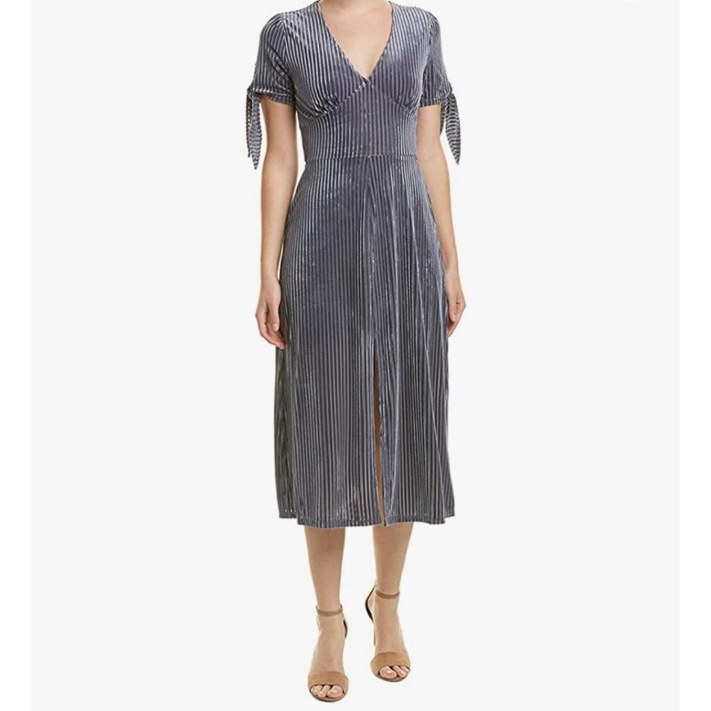 J.O.A women Midi Dress Pleated Velvet size L